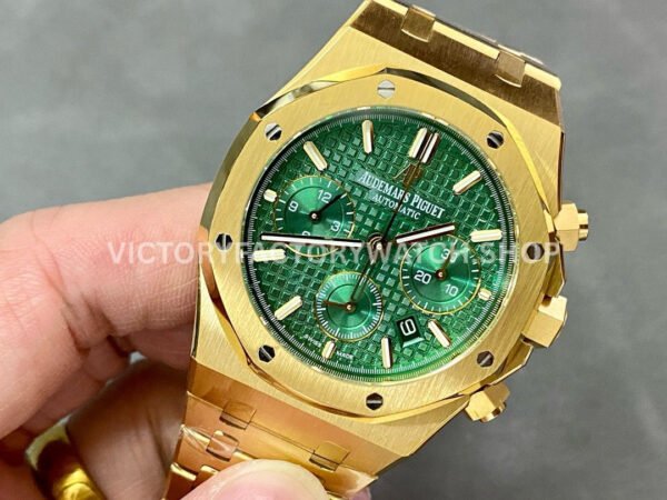 BF Factory Audemars Piguet Royal Oak Chronograph 26331BA.OO.1220BA.02 41mm Full Yellow Gol ( (3) BF Factory Audemars Piguet Royal Oak Chronograph 26331BA.OO.1220BA.02 41mm Full Yellow Gold Green Dial