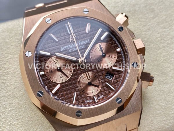 BF Factory Audemars Piguet Royal Oak Chronograph 26331OR.OO.1220OR.02 41mm Full Rose Gold B ( (3) BF Factory Audemars Piguet Royal Oak Chronograph 26331OR.OO.1220OR.02 41mm Full Rose Gold Brown Dial
