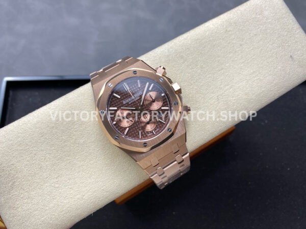 BF Factory Audemars Piguet Royal Oak Chronograph 26331OR.OO.1220OR.02 41mm Full Rose Gold B ( (5) BF Factory Audemars Piguet Royal Oak Chronograph 26331OR.OO.1220OR.02 41mm Full Rose Gold Brown Dial