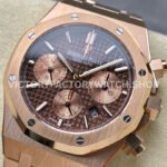 BF Factory Audemars Piguet Royal Oak Chronograph 26331OR.OO.1220OR.02 41mm Full Rose Gold B ( (6) BF Factory Audemars Piguet Royal Oak Chronograph 26331OR.OO.1220OR.02 41mm Full Rose Gold Brown Dial