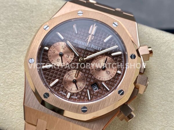 BF Factory Audemars Piguet Royal Oak Chronograph 26331OR.OO.1220OR.02 41mm Full Rose Gold B ( (6) BF Factory Audemars Piguet Royal Oak Chronograph 26331OR.OO.1220OR.02 41mm Full Rose Gold Brown Dial