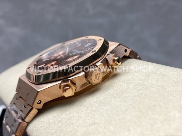 BF Factory Audemars Piguet Royal Oak Chronograph 26331OR.OO.1220OR.02 41mm Full Rose Gold B ( (8) BF Factory Audemars Piguet Royal Oak Chronograph 26331OR.OO.1220OR.02 41mm Full Rose Gold Brown Dial