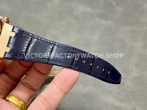 BF Factory Audemars Piguet Royal Oak Chronograph 26331OR.OO.D315CR.01 41mm Rose Gold Leather Strap Blue Dial