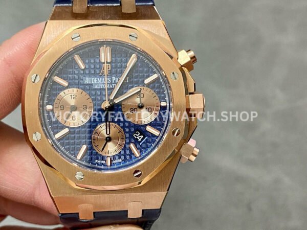 BF 26331OR blue dial chronograph leather strap Royal Oak