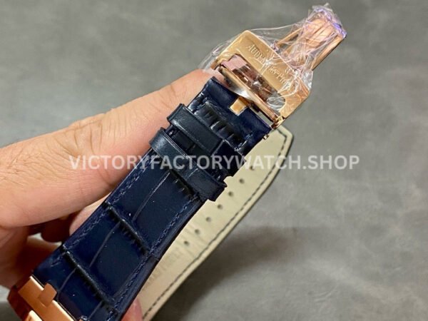 BF Factory Audemars Piguet Royal Oak Chronograph 26331OR.OO.D315CR.01 41mm Rose Gold Leather Strap Blue Dial