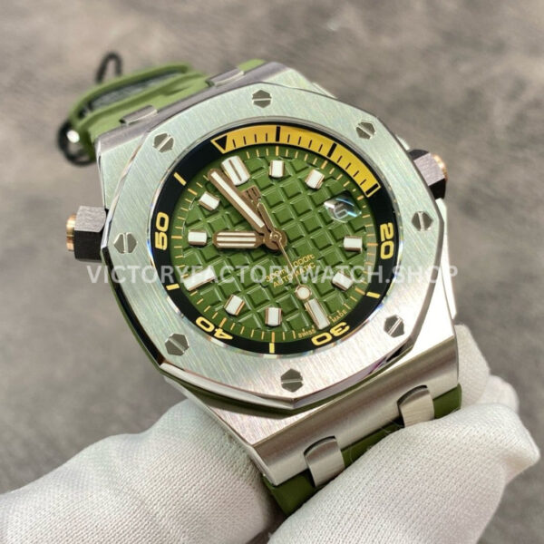 BF Factory Audemars Piguet Royal Oak Offshore Diver 15720ST.OO.A052CA.01 Steel Rubber Stra ( BF Factory Audemars Piguet Royal Oak Offshore Diver 15720ST.OO.A052CA.01 Steel Rubber Strap Green Dial