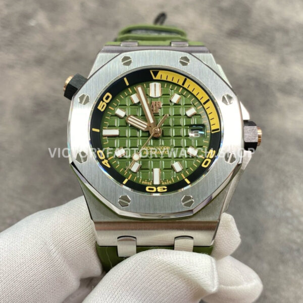 BF Factory Audemars Piguet Royal Oak Offshore Diver 15720ST.OO.A052CA.01 Steel Rubber Stra ( (4) BF 15720ST green dial steel rubber strap offshore diver 42mm