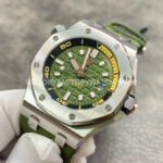 BF Factory Audemars Piguet Royal Oak Offshore Diver 15720ST.OO.A052CA.01 Steel Rubber Stra ( (6) BF Factory Audemars Piguet Royal Oak Offshore Diver 15720ST.OO.A052CA.01 Steel Rubber Strap Green Dial