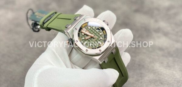 BF Factory Audemars Piguet Royal Oak Offshore Diver 15720ST.OO.A052CA.01 Steel Rubber Stra ( (9) BF Factory Audemars Piguet Royal Oak Offshore Diver 15720ST.OO.A052CA.01 Steel Rubber Strap Green Dial