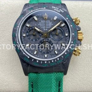 DIW Factory Rolex Daytona Limited Edition 116500 40mm Carbon Fiber Artificial Fiber Woven Strap Golden Needle Carbon Fiber Dial