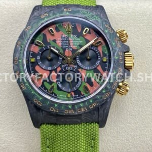 DIW Factory Rolex Daytona Limited Edition 116500 40mm Carbon Fiber Artificial Fiber Woven Strap Soldier Gold Needle Color Dial