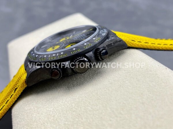 DIW Factory Rolex Daytona Limited Edition 116500 40mm Carbon Fiber Artificial Fiber Woven Strap Yellow Eye Carbon Fiber Dial