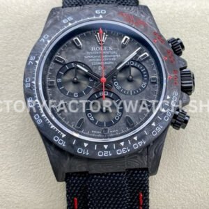 DIW Factory Rolex Daytona Limited Edition 116500 40mm Carbon Fiber Artificial Fiber Woven Strap Red Needle Carbon Fiber Dial
