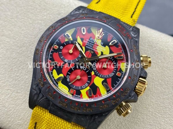 DIW Factory Rolex Daytona Limited Edition 116500 40mm Carbon Fiber Artificial Fiber Woven Strap Gold Needle Color Dial