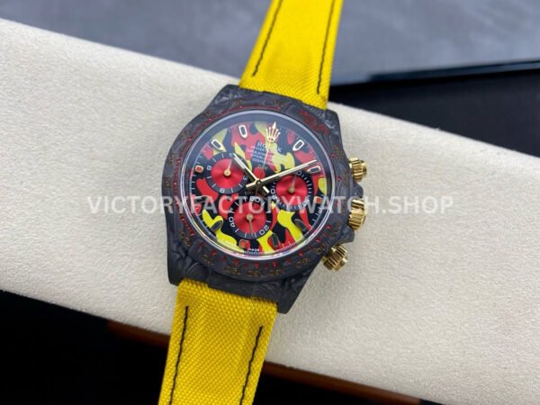 DIW Factory Rolex Daytona Limited Edition 116500 40mm Carbon Fiber Artificial Fiber Woven Strap Gold Needle Color Dial
