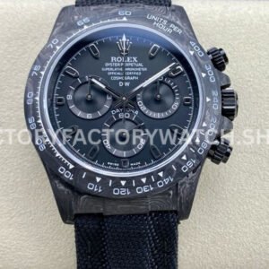 DIW Factory Rolex Daytona Limited Edition 116500 40mm Carbon Fiber Artificial Fiber Woven Strap Black Dial