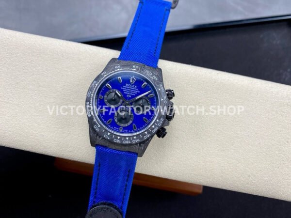 DIW Factory Rolex Daytona Limited Edition 116500 40mm Carbon Fiber Artificial Fiber Woven Strap Blue Dial