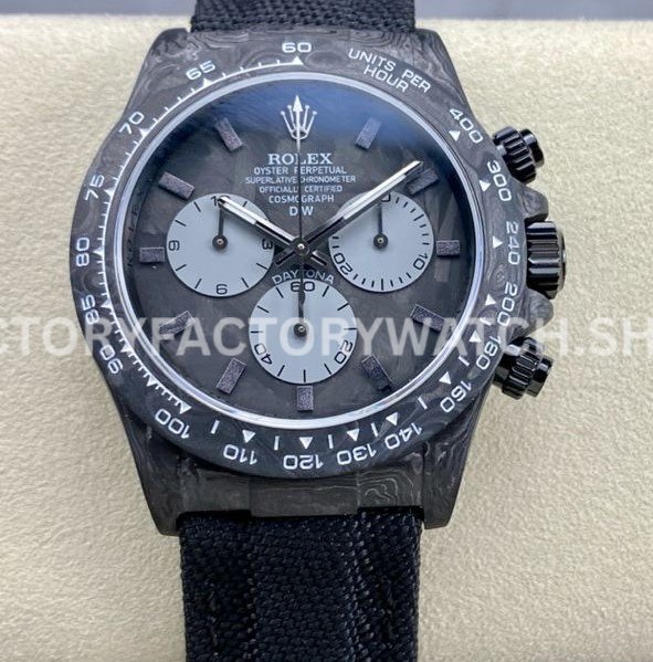 DIW Factory Rolex Daytona Limited Edition 116500 40mm Carbon Fiber Artificial Fiber Woven Strap Carbon Fiber Dial