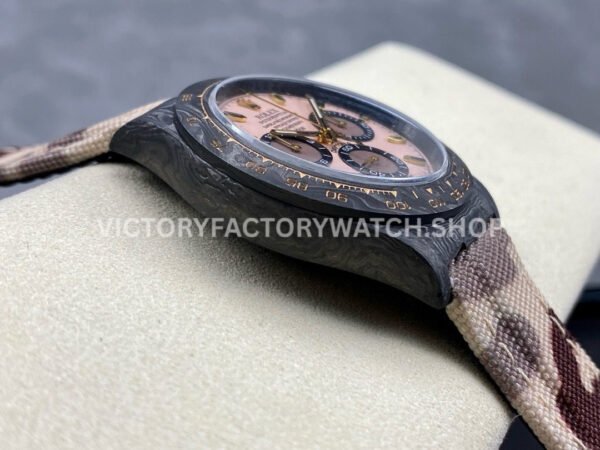 DIW Factory Rolex Daytona Limited Edition 116500 40mm Carbon Fiber Artificial Fiber Woven Strap Pink Dial