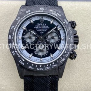 DIW Factory Rolex Daytona Limited Edition 116500 40mm Carbon Fiber Artificial Fiber Woven Strap White Black Dial