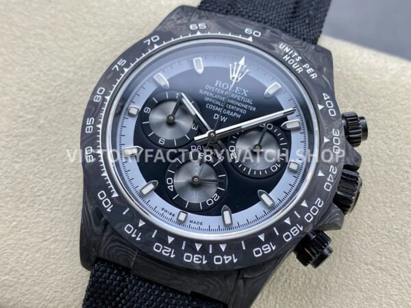 DIW Factory Rolex Daytona Limited Edition 116500 40mm Carbon Fiber Artificial Fiber Woven Strap White Black Dial