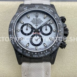 DIW Factory Rolex Daytona Limited Edition 116500 40mm Carbon Fiber Artificial Fiber Woven Strap White Dial