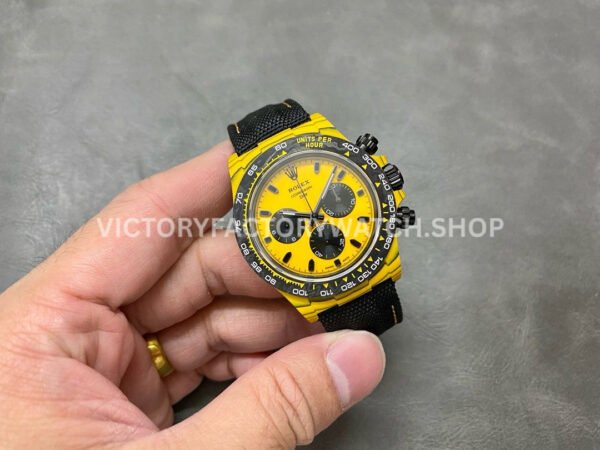 DIW Factory Rolex Daytona Limited Edition 116500 40mm Carbon Fiber Artificial Fiber Woven Strap Yellow Dial