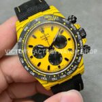 DIW Factory Rolex Daytona Limited Edition 116500 40mm Carbon Fiber Artificial Fiber Woven Strap Yellow Dial