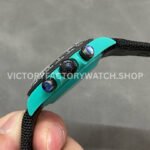 DIW Factory Rolex Daytona Limited Edition 116500 40mm Light Blue Carbon Fiber Artificial Fiber Woven Strap Light Blue Eye Black Dial