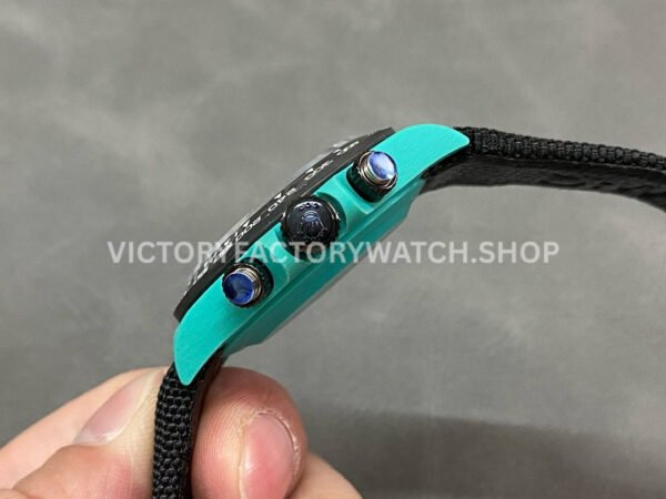 DIW Factory Rolex Daytona Limited Edition 116500 40mm Light Blue Carbon Fiber Artificial Fiber Woven Strap Light Blue Eye Black Dial