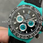 DIW Factory Rolex Daytona Limited Edition 116500 40mm Light Blue Carbon Fiber Artificial Fiber Woven Strap Light Blue Eye Black Dial