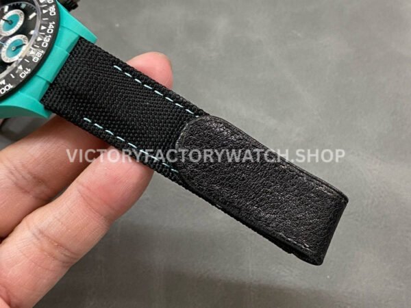 DIW Factory Rolex Daytona Limited Edition 116500 40mm Light Blue Carbon Fiber Artificial Fiber Woven Strap Light Blue Eye Black Dial