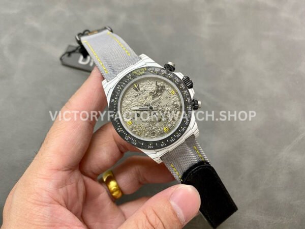 DIW Factory Rolex Daytona Limited Edition 116500 40mm White Carbon Fiber Artificial Fiber Woven Strap Arabic Number Space Grey Dial
