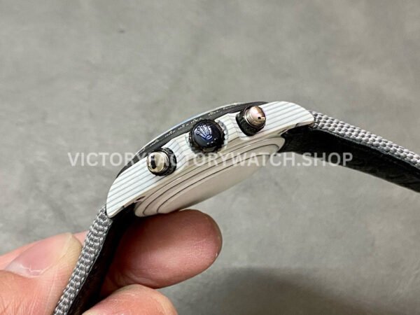 DIW Factory Rolex Daytona Limited Edition 116500 40mm White Carbon Fiber Artificial Fiber Woven Strap Arabic Number Space Grey Dial