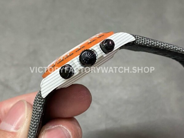 DIW Factory Rolex Daytona Limited Edition 116500 40mm White Carbon Fiber Artificial Fiber Woven Strap Black Eye Grey Dial