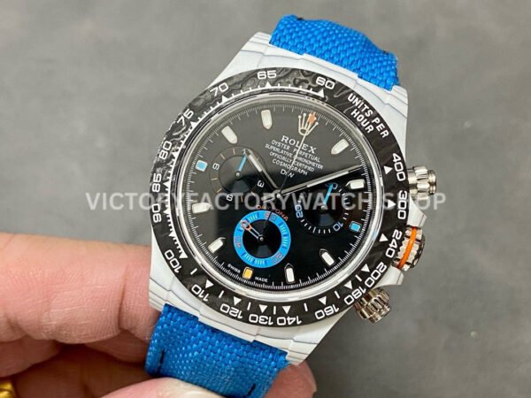 DIW Factory Rolex Daytona Limited Edition 116500 40mm White Carbon Fiber Artificial Fiber Woven Strap Black Dial