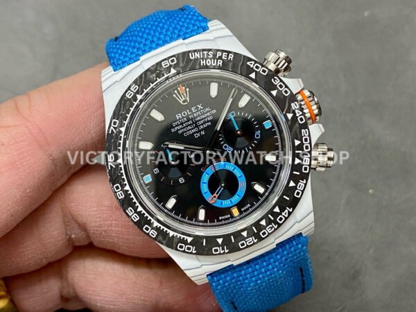 DIW Factory Rolex Daytona Limited Edition 116500 40mm White Carbon Fiber Artificial Fiber Woven Strap Black Dial