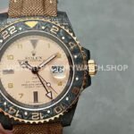 DIW Factory Rolex GMT-Master II 126710 Limited Edition 40mm Gold Word Carbon Fiber Artificial Fiber Woven Strap Arabic Number Gold Dial