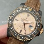 DIW Factory Rolex GMT-Master II 126710 Limited Edition 40mm Gold Word Carbon Fiber Artificial Fiber Woven Strap Arabic Number Gold Dial