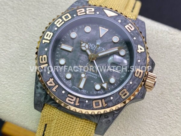 DIW Factory Rolex GMT-Master II 126710 Limited Edition 40mm Gold Word Carbon Fiber Artificial Fiber Woven Strap Carbon Fiber Dial