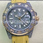 DIW Factory Rolex GMT-Master II 126710 Limited Edition 40mm Gold Word Carbon Fiber Artificial Fiber Woven Strap Carbon Fiber Dial