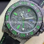 DIW Factory Rolex GMT-Master II 126710 Limited Edition 40mm Green Word Carbon Fiber Artificial Fiber Woven Strap Green Carbon Fiber Dial