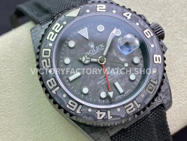 DIW Factory Rolex GMT-Master II 126710 Limited Edition 40mm Silver Word Carbon Fiber Artificial Fiber Woven Strap Silver Carbon Fiber Dial