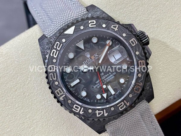 DIW Factory Rolex GMT-Master II 126710 Limited Edition 40mm Silver Word Carbon Fiber Artificial Fiber Woven Strap Carbon Fiber Dial