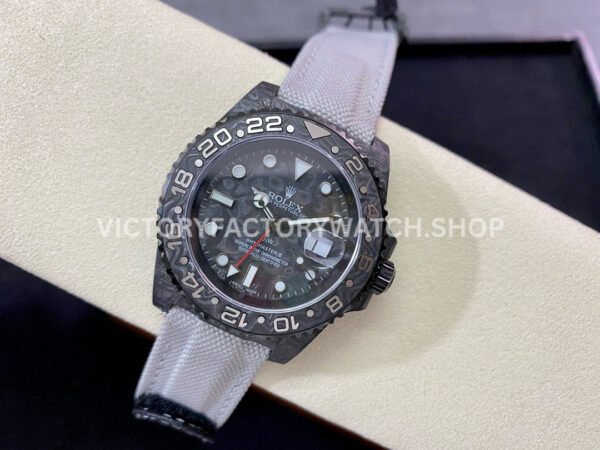 DIW Factory Rolex GMT-Master II 126710 Limited Edition 40mm Silver Word Carbon Fiber Artificial Fiber Woven Strap Carbon Fiber Dial