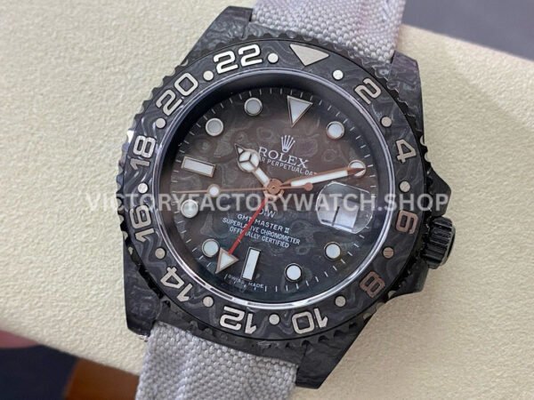 DIW Factory Rolex GMT-Master II 126710 Limited Edition 40mm Silver Word Carbon Fiber Artificial Fiber Woven Strap Carbon Fiber Dial