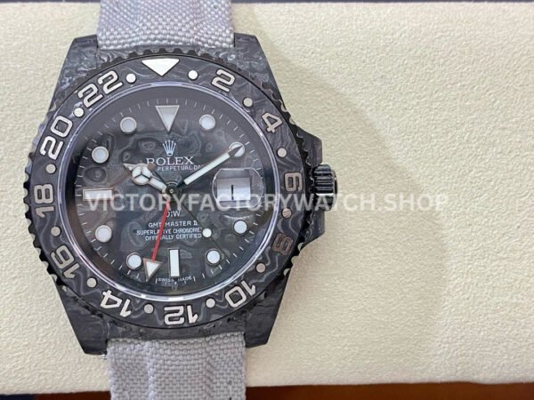 DIW Factory Rolex GMT-Master II 126710 Limited Edition 40mm Silver Word Carbon Fiber Artificial Fiber Woven Strap Carbon Fiber Dial