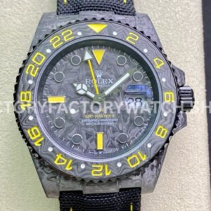 DIW Factory Rolex GMT-Master II 126710 Limited Edition 40mm Yellow Word Carbon Fiber Artificial Fiber Woven Strap Yellow Carbon Fiber Dial