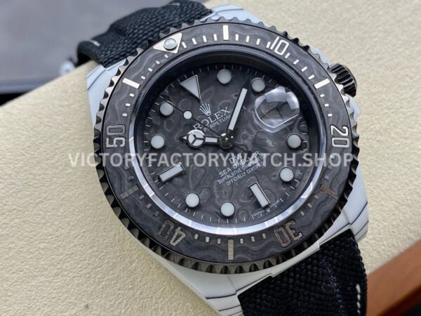 DIW Factory Rolex Sea-Dweller Limited Edition 126600 43mm Limited Edition Carbon Fiber Canvas Strap Carbon Fiber Dial