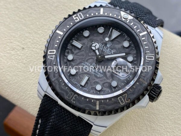DIW Factory Rolex Sea-Dweller Limited Edition 126600 43mm Limited Edition Carbon Fiber Canvas Strap Carbon Fiber Dial